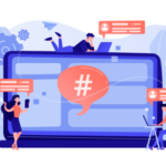 Personen nutzen diverse Endgeräte zu Kommunikation über Social Media